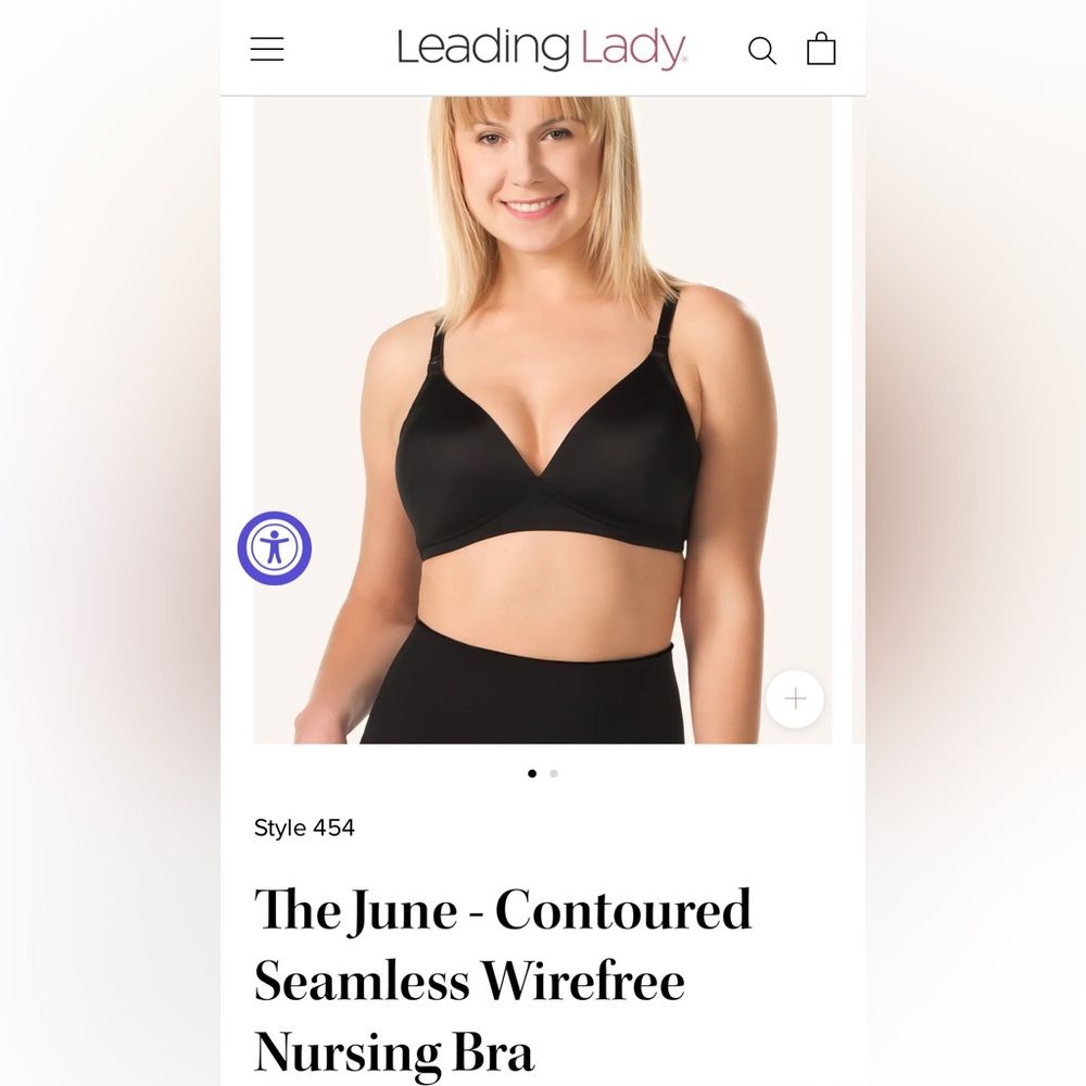 Leading Lady The June Nursing Bra Style 454 Padded Wire Free Black Size 36C